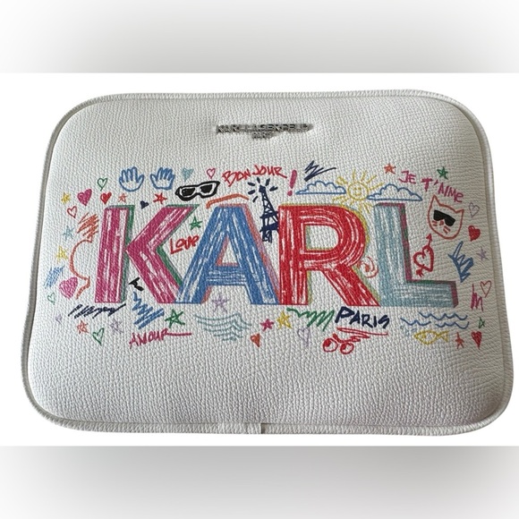 Karl Lagerfeld Paris Maybelle Karl Letter White Crossbody - Picture 4 of 7